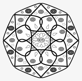 Mandala Black White Line Art Flag 999px - 4th Dimension Symbol, HD Png Download, Free Download