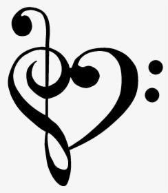 Transparent Music Note Border Png - Treble Clef Bass Clef Heart Png, Png Download, Free Download