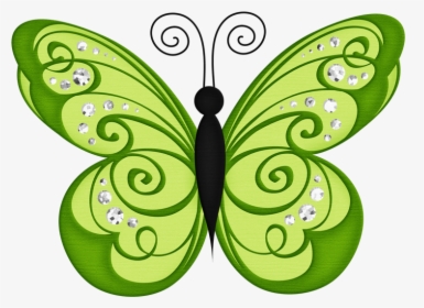 Butterfly Clipart Green Borboletas - Transparent Background Butterfly Clipart, HD Png Download, Free Download
