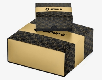 Black And Gold Group O Box - Black And Gold Packaging Box, HD Png Download, Free Download