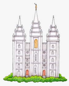 Logan Utah Temple Salt Lake Temple Latter Day Saints - Salt Lake City Temple Drawing, HD Png Download, Free Download