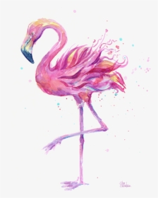 Flamingo Watercolor Painting, Hd Png Download - Kindpng