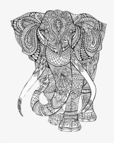 Mandalas Elefante Sticker By Paola Gomez Report - Hard Elephant Coloring Pages, HD Png Download, Free Download