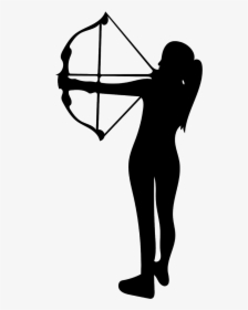 Woman, Artemis, Arrow, Bow, Fantasy, Silhouette, Hunter, - Silhouette Archery Png, Transparent Png, Free Download