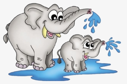 Baby Elephant Elephant Cartoon Picture Images Clipart - Big And Small Elephant, HD Png Download, Free Download