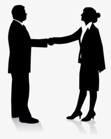 Businessperson Silhouette Handshake - People Shaking Hands Png, Transparent Png, Free Download