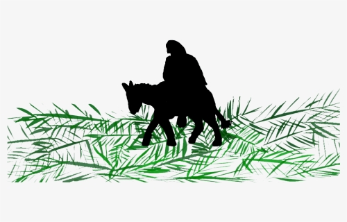 Palm Sunday Png Jesus On Donkey - Jesus On A Donkey Silhouette, Transparent Png, Free Download