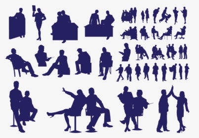 Silhouette Businessperson Clip Art - Sitting People Brush Photoshop, HD Png Download, Free Download