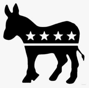 Clip Art Donkey Black And White - Democrat Black And White, HD Png Download, Free Download