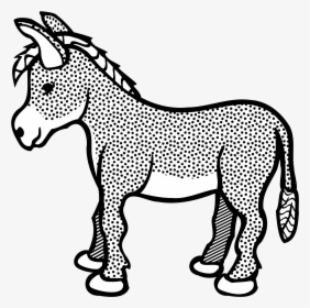Donkey Drawing Outline At Getdrawings - Donkey Clipart Black And White, HD Png Download, Free Download