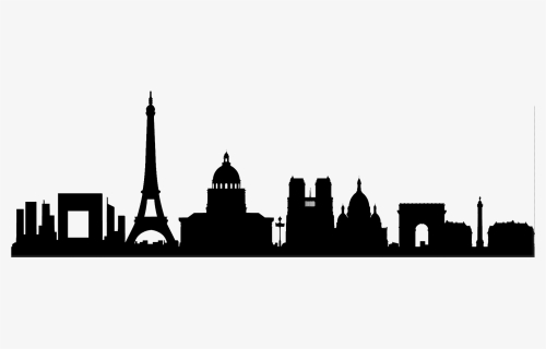 Paris Skyline Silhouette Clip Art - Paris Skyline Silhouette, HD Png Download, Free Download