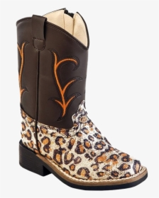 Old West Girls Leopard Print Boot - Cowboy Boot, HD Png Download, Free Download