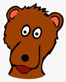 Bear, Child, Head, Young, Face, Happy, Cute, Brown - Cartoon Face Of Happy Bear, HD Png Download, Free Download