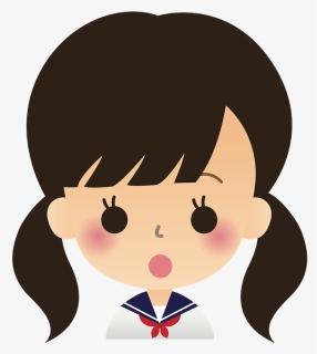 Transparent Shocked Girl Clipart - School Girl Face Drawing, HD Png Download, Free Download