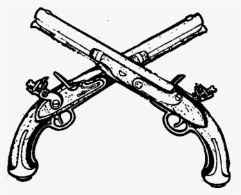 Pistol Clipart Civil War - Flintlock Pistol Drawing, HD Png Download, Free Download