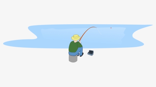 Fisherman Fishing Sitting By A Lake Clip Arts - Jezioro Clipart, HD Png Download, Free Download