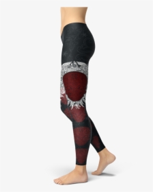 Red Skull Leggings Yoga Gym And Fitness Wear Sports - Dark Pink Yoga Pants, HD Png Download, Free Download