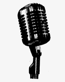 Halftoned Microphone Clip Arts - Vintage Microphone Png, Transparent Png, Free Download