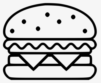 Hamburger - Hamburger Png Black And White, Transparent Png, Free Download