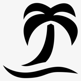 Coconut Tree Icon Png Www Pixshark Com Images Oak Tree - Beach Emoji Black And White, Transparent Png, Free Download