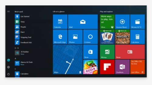 Windows 1 Start Menu, HD Png Download, Free Download
