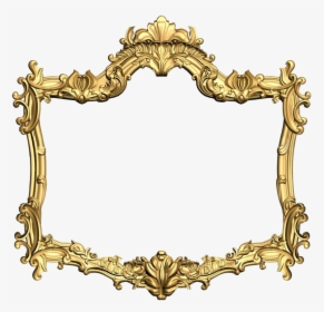 Frame, Carved, Gold, Design, Filigreed, Ornament - Gold Flower Frames Png, Transparent Png, Free Download
