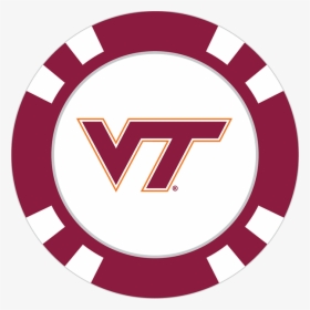 Virginia Tech Cavaliers Poker Chip Ball Marker - Virginia Tech Logo Circle, HD Png Download, Free Download