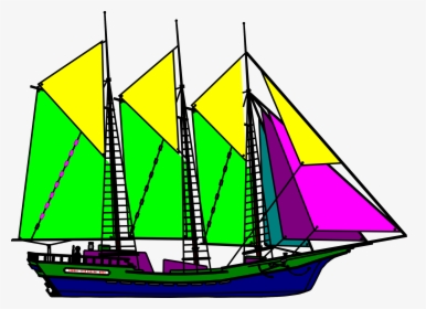 Colourful Sailboat Clip Arts - Xebec Clipart, HD Png Download, Free Download