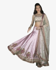 Textured Lehenga With Embroidered Crop Top By Sameer - Silk, HD Png Download, Free Download