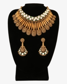 Necklace Set With Gold And Jadau - Necklace, HD Png Download, Free Download