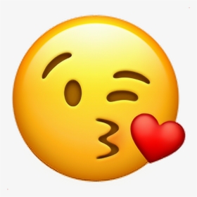 Whatsapp Smiley Faces Png - Face Blowing A Kiss Emoji, Transparent Png, Free Download