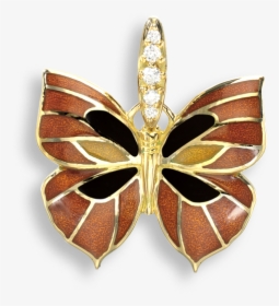 Nicole Barr Designs 18 Karat Gold Necklace Butterfly - Brooch, HD Png Download, Free Download