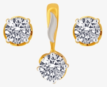 10kt Yellow Gold Jewellery Set For Women - Earring Pc Chandra Jewellers, HD Png Download, Free Download
