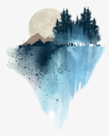 Transparent Mountain Scenery Clipart - Watercolor Art, HD Png Download, Free Download