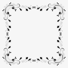 Cyberscooty Floral Border Extended 4 Clip Arts - Flower Border Black And White, HD Png Download, Free Download