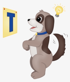 Dog Looking At The Letter T - Cartoon, HD Png Download, Free Download