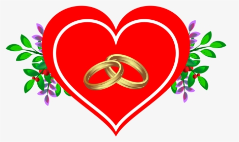 Heart Flowers Ring Free Picture - Corazon Con Anillos Png, Transparent Png, Free Download