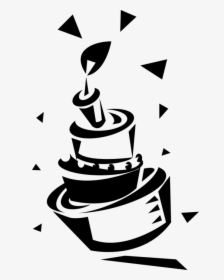 Vector Illustration Of First Birthday Cake Slice With - Cake Illustration Png Hd, Transparent Png, Free Download