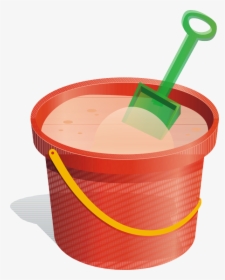 Bucket And Spade Sand - Cartoon Bucket Of Sand, HD Png Download, Free Download