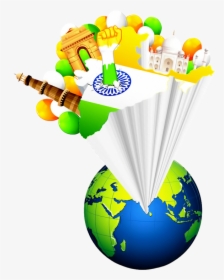 Happy Republic Day India 3d Map With Globe - Happy Republic Day New, HD Png Download, Free Download