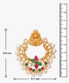 Traditional Ethnic Gold Plated Laxmi Ji Dangler Earrings - Pearl, HD Png Download, Free Download