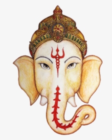 Ganesha Vector Watercolor - Ganesha Head Png Transparent, Png Download, Free Download