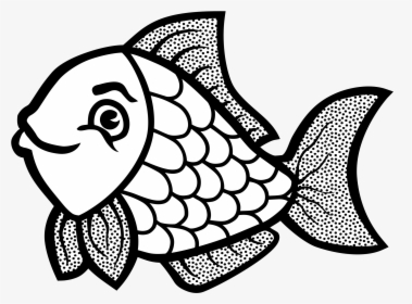 Lineart Clip Arts - Cartoon Fish Black And White, HD Png Download, Free Download