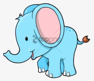 Indian-elephant - Baby Blue Elephant Cartoon, HD Png Download, Free Download