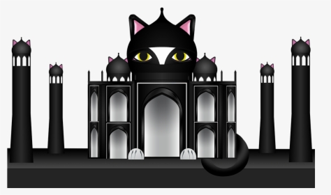 While Visiting The Taj Mahal, Like Many A Cat, Ninjacat - Illustration, HD Png Download, Free Download