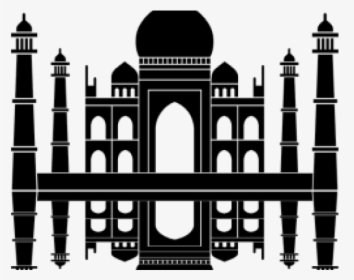 Black And White Taj Mahal Clipart, HD Png Download, Free Download