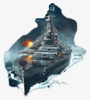 #battleship - Battle Ship In Sea, HD Png Download, Free Download