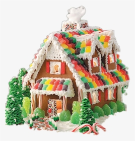 Gingerbread House Png Image Background - Gingerbread House With Gumdrops, Transparent Png, Free Download