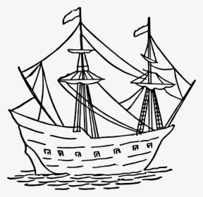 Battleship Clipart Simple - Caravel Drawing, HD Png Download, Free Download