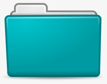 Matt Icons Folder Cyan Clip Arts - Green File Folder Clipart, HD Png Download, Free Download
